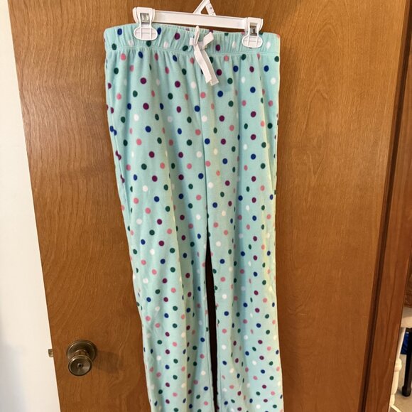 Old Navy Girls Polka Dot Candy Cane Holiday Christmas Fleece Pull On PJ Pants 14 - Picture 2 of 8